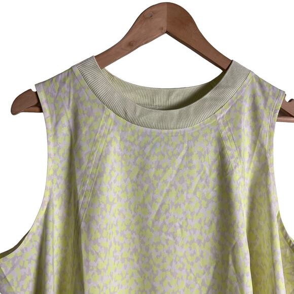 Athleta Zephyr Print Tank Top in Neon Yellow Leopard Print Plus Size 1X - Picture 3 of 8
